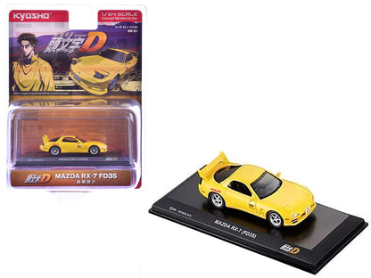 Mazda RX-7 (FD3S) RHD (Right Hand Drive) Yellow "Initial D" Manga 1/64 Diecast Model Car by Kyosho-2