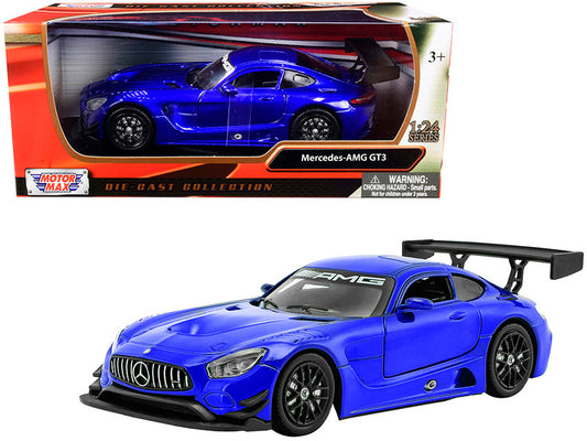 Mercedes AMG GT3 Bright Blue 1/24 Diecast Model Car by Motormax-0