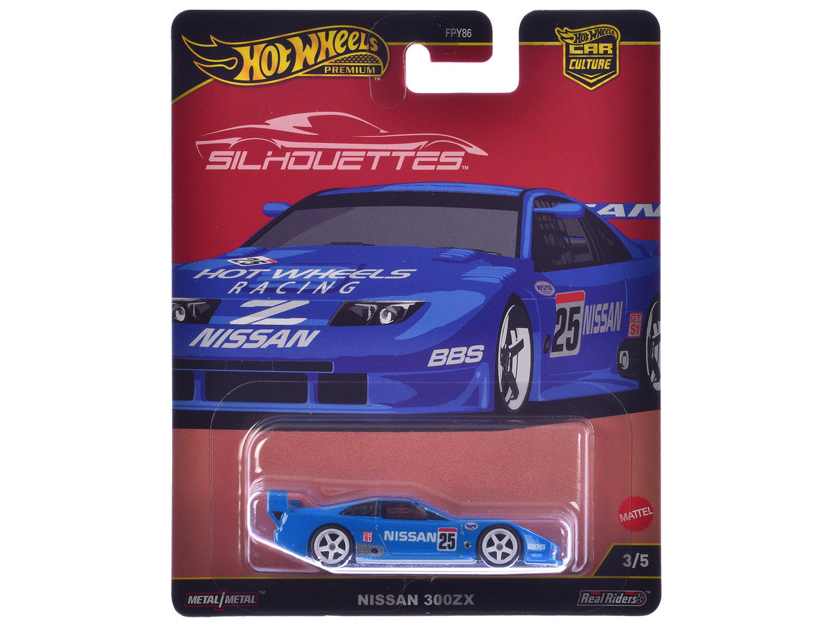 Nissan 300ZX #25 "Hot Wheels Racing" Blue "Silhouettes" Series Diecast Model Car by Hot Wheels-0
