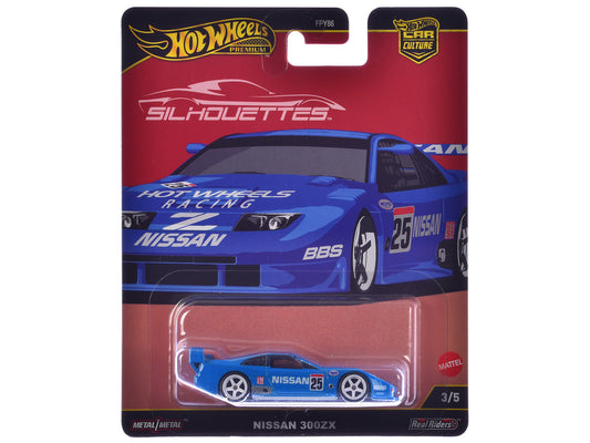 Nissan 300ZX #25 "Hot Wheels Racing" Blue "Silhouettes" Series Diecast Model Car by Hot Wheels-0